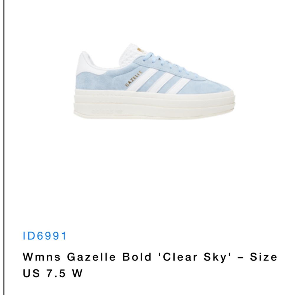Wmns Gazelle Bold 'Clear Sky' – Size US 7.5 W
